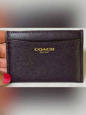Coach purple card holder